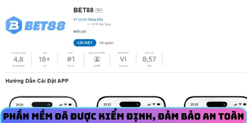 Phần mềm đã được kiểm định, đảm bảo an toàn cho người chơi